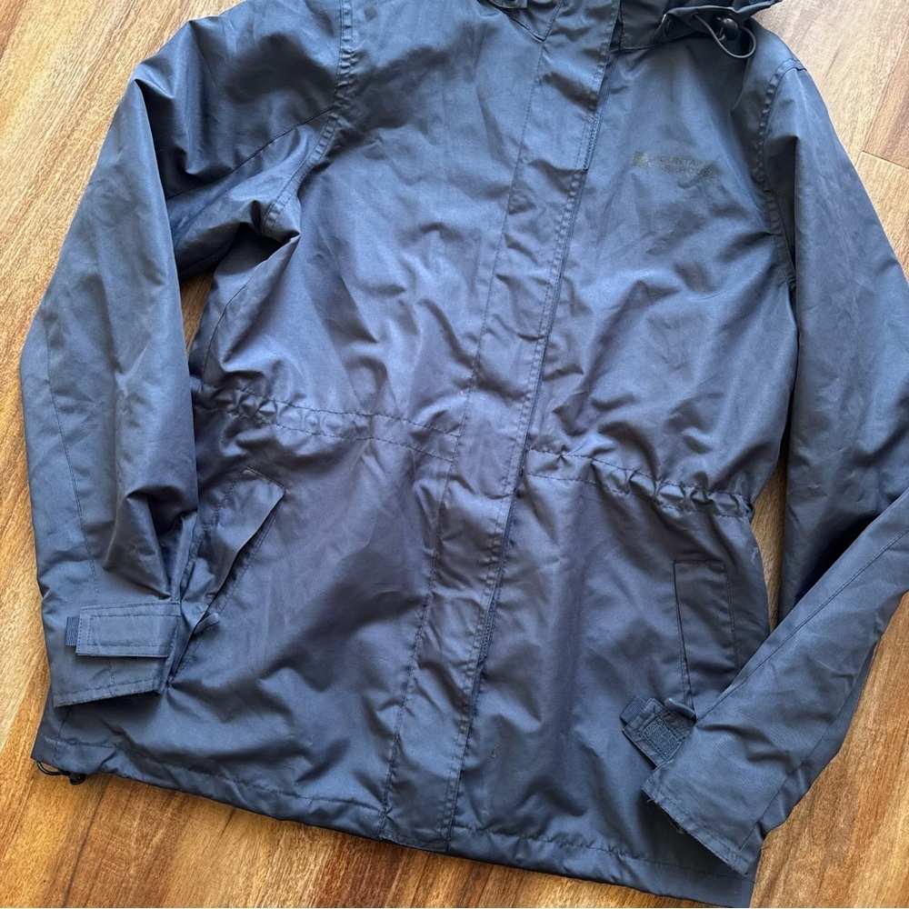 Mountain Warehouse Navy Lightweight Rain Jacket Windbreaker Hooded Outdoor Coat - Picture 5 of 10